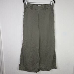 Joie Wide Leg Olive Green Pants 100% Lyocell Size L Made in India, comfort, boho